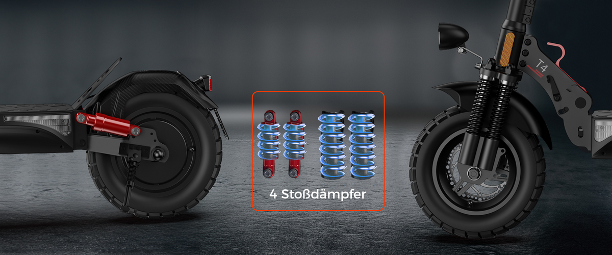 Vorderrad-Doppel-Federung & Hinterrad-Teleskopstoßdämpfer