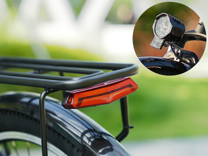 Elektrofahrrad mit klappbarem Rahmen aus Legierungsstahl Vorder- & Rücklicht